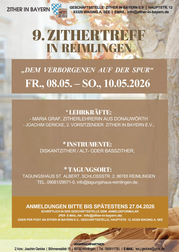 Flyer 9. Rieser Zithertreff in Reimlingen